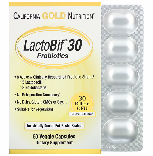 California Gold Nutrition LactoBif 益生菌 300億CFU 60粒素食膠囊