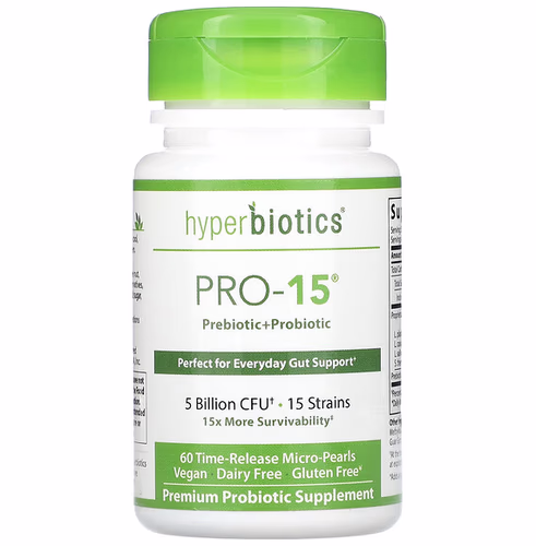 Hyperbiotics PRO-15 益生元+益生菌 50億CFU 60顆緩釋微珠