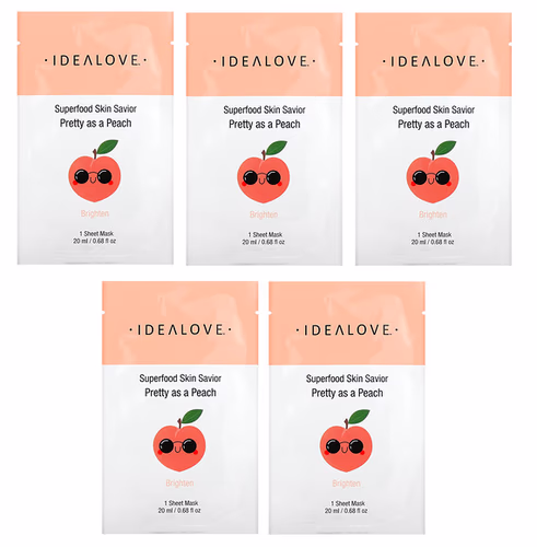 Idealove 桃子超級食物美容面膜 5片裝
