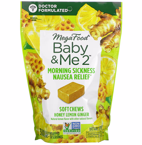 MegaFood Baby & Me2 蜂蜜檸檬薑孕吐緩解咀嚼片 30粒